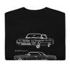 1964 Chevy Impala SS Owner Antique Car Outline Art Short-Sleeve T-Shirt Black view 3