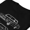 1964 Chevy Impala SS Owner Antique Car Outline Art Short-Sleeve T-Shirt Black view 4