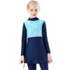 OBEEII Muslim Swimsuits for Girls Burkini Full Coverage Swimsuit Islamic Long Sleeve Hijab Bathing Suit Rash Guard Swimwear Blue 3-4 Years view 4