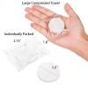Jucoan 100 Pack Large Compressed Towels Tablets for Travel, Individually Packed Portable Coin Tissue Disposable Face Washcloth for Camping Hiking Sports Hotel Beauty Salon, 12 x 16 Inch view 2