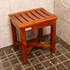 XJHOME Shower Bench Wooden Bathroom Seat Stool Wood Bath Spa Bathroom Storage Organizer Chair for Elderly Disabled Indoor Outdoor Small Seat (Size : 42x34x40cm) view 4