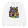 Tee Hunt Stare of the Wolf Sweatshirt Dean Russo Colorful Neon Animal Crewneck White Small view 1