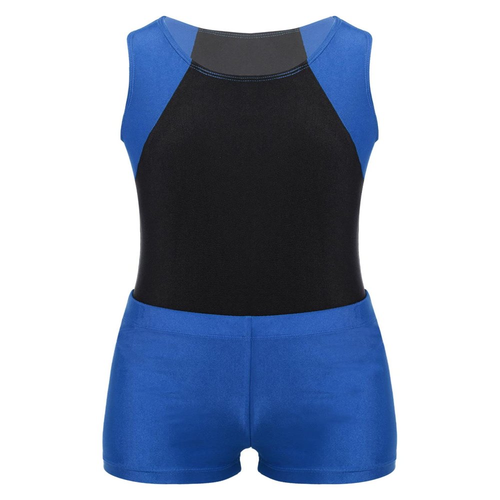 Hansber Kids Boys Gymnastics Leotard Unitard Tumbling Dance Biketard Gym Training Bodysuit Jumpsuit Dancewear Blue 6