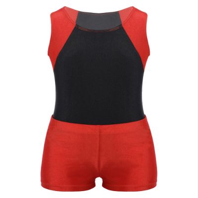Hansber Kids Boys Gymnastics Leotard Unitard Tumbling Dance Biketard Gym Training Bodysuit Jumpsuit Dancewear Red 6