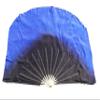 Winged Sirenny Pair Belly Dance Silk Flutter Fans 45"x41", Large Short Dancing fans for Events, Stage Performance, Theatre, & Flow arts, Carry Bag Included (black&blue) view 1