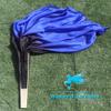 Winged Sirenny Pair Belly Dance Silk Flutter Fans 45"x41", Large Short Dancing fans for Events, Stage Performance, Theatre, & Flow arts, Carry Bag Included (black&blue) view 3