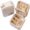 Personalized Velet Jewelry Box, Mini Bridesmaid Proposal Gift Box with Mirror, Custom Jewlery Oragnizer Portable Travel Jewelry Case Bachelorette Party Favors (Champagne) view 1