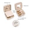 Personalized Velet Jewelry Box, Mini Bridesmaid Proposal Gift Box with Mirror, Custom Jewlery Oragnizer Portable Travel Jewelry Case Bachelorette Party Favors (Champagne) view 3