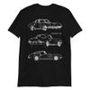 1963 'Vette Split Window Coupe Collector Car Short-Sleeve Unisex T-Shirt Black view 1