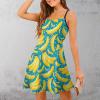BAIKUTOUAN Banana Pattern2 Women's Summer Beach Sling Sundresses Casual Swing Mini Dress Print view 3