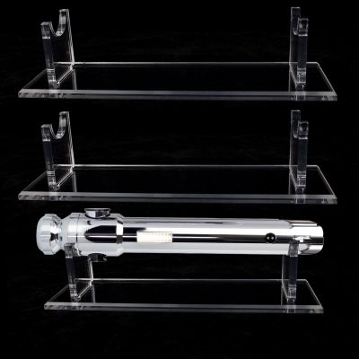 WANLIAN Lightsaber Display Stand Acrylic Desktop Display Case,Lightsaber Show Decoration (Square Transparent 2 packs)