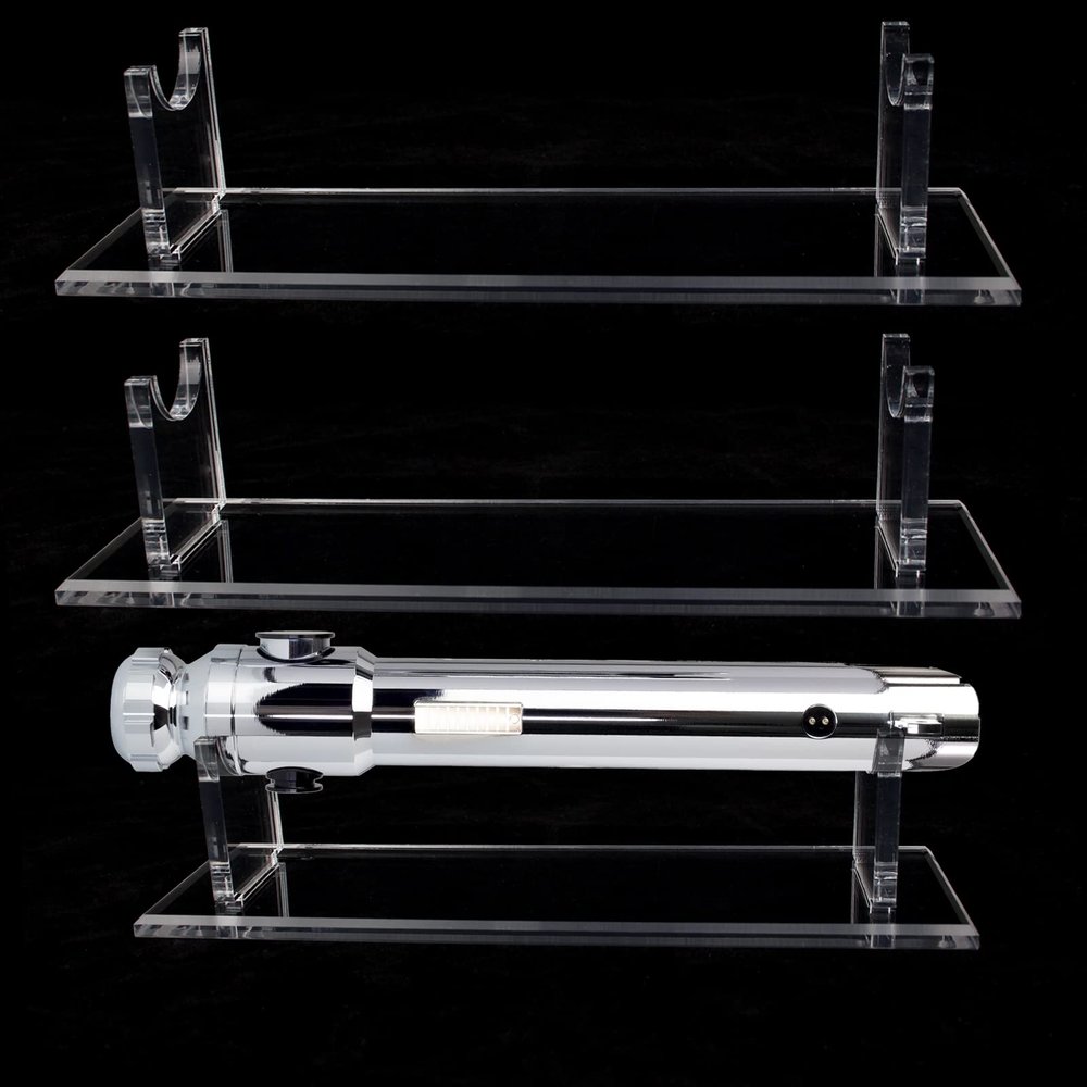 WANLIAN Lightsaber Display Stand Acrylic Desktop Display Case,Lightsaber Show Decoration (Square Transparent 2 packs)