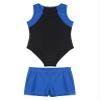 Hansber Kids Boys Gymnastics Leotard Unitard Tumbling Dance Biketard Gym Training Bodysuit Jumpsuit Dancewear Blue 16 view 3