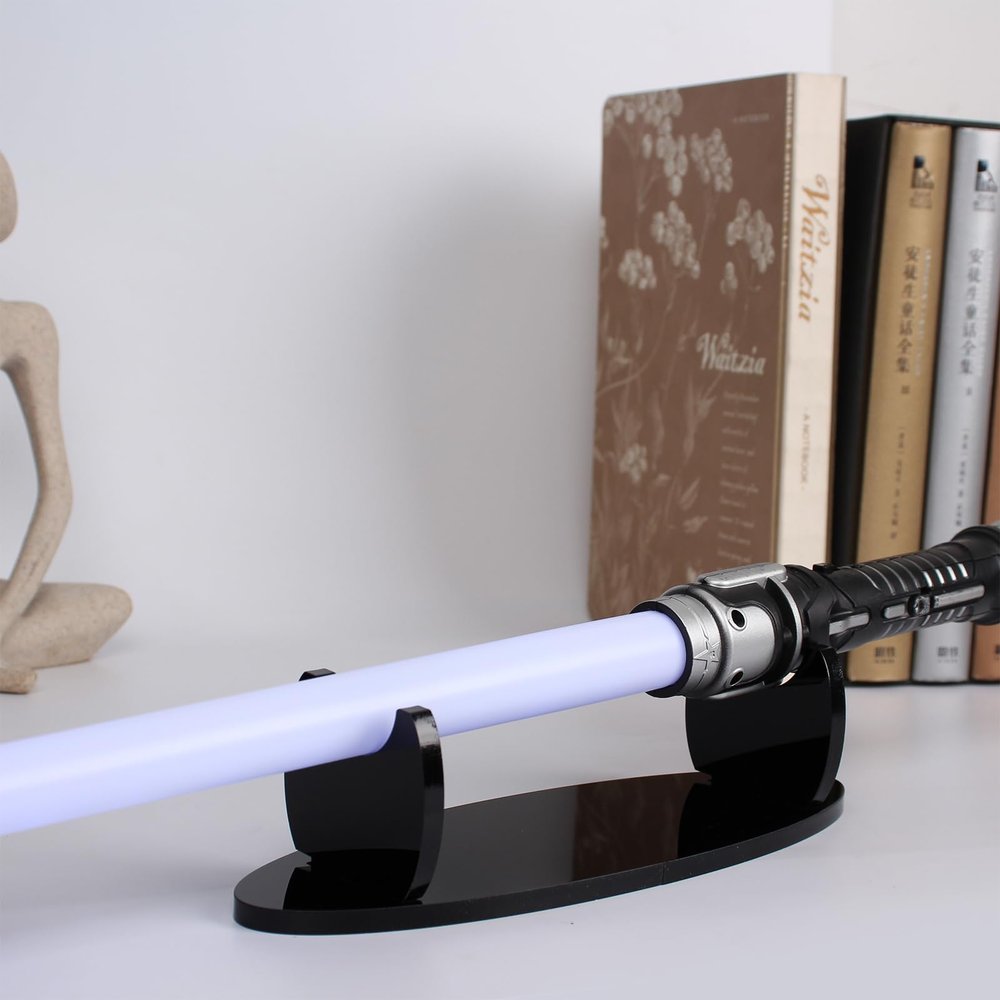 WANLIAN Lightsaber Display Stand Acrylic Light Saber Desktop Display Stand Lightsaber Holder Showcase Decoration (Oval Black 1pack)