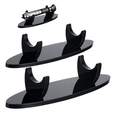 WANLIAN Lightsaber Display Stand Acrylic Desktop Display Case Light Saber Rack Lightsaber Decoration(Oval Black 2 packs)