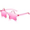 Coume Rimless Star Shape Sunglasses Sun Glasses for Women Men Candy Color Star Glasses Tinted Sunglasses for Women(Pink) view 1
