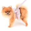PAIDEFUL Floral Dog Harness Dress for Small Medium Dogs Female Girls Tutu Skirt Mesh Breathable Pet Clothes with Leash 1.6m Cats Apparel Puppy Chihuahua Yorkie Clothing Spring Summer Wearing Pink M view 3