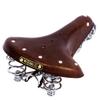 UNISTRENGH Vintage Classic Bicycle Saddle Leather Saddle Coil Spring Rivets Bike Seat, Brown view 1