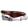 UNISTRENGH Vintage Classic Bicycle Saddle Leather Saddle Coil Spring Rivets Bike Seat, Brown view 4