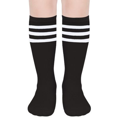 UTTPLL Knee High Socks Toddlers Girls Boys Uniform Long Stockings Unisex Baby Kids Cotton Casual Dress Tube Cute Sock Tights Black White 12-36 Months