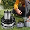 Camping Cookware Set, 8 PCS Compact Stainless Steel Cooking Mess Kit Includes Camping Pots Pans Cups Plates with Storage Bag for BBQ Hiking Picnic view 3