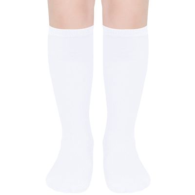 UTTPLL Knee High Socks Toddlers Girls Boys Uniform Long Stockings Unisex Baby Kids Cotton Casual Dress Tube Cute Sock Tights White 12-36 Months