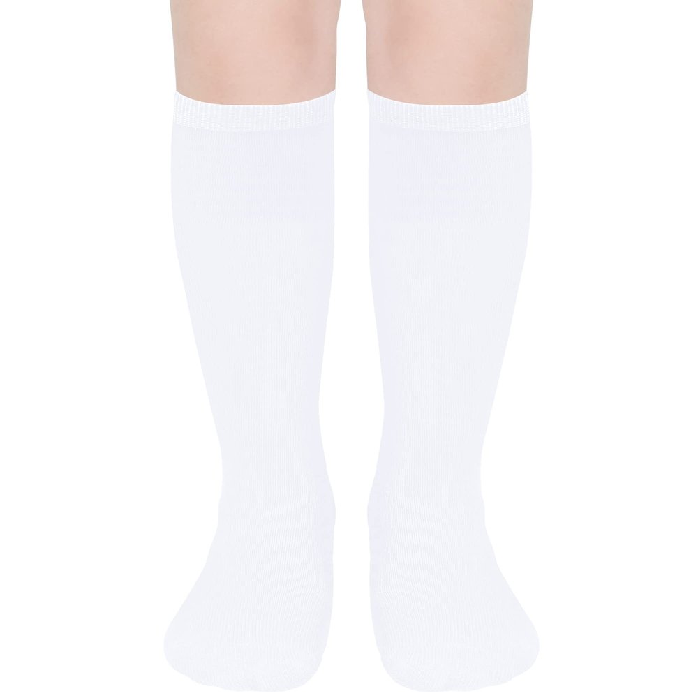 UTTPLL Knee High Socks Toddlers Girls Boys Uniform Long Stockings Unisex Baby Kids Cotton Casual Dress Tube Cute Sock Tights White 12-36 Months