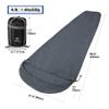 REDCAMP Mummy Fleece Sleeping Bag Liner with Hood, Great for Adult Warm or Cold Weather, 90" Long Full Sized Zipper Camping Blanket for Outdoor, Grey view 2