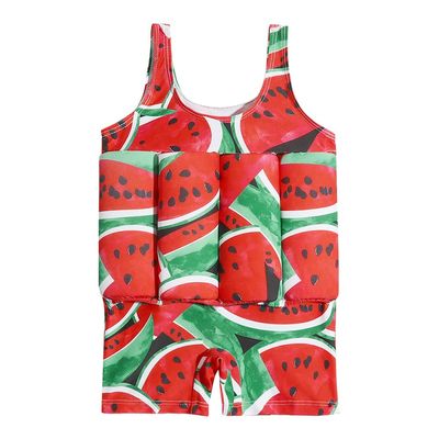 AWIBMK Kids Boys Girls One-Piece Sleeveless Floatation Swimsuit Float Suit Baby Lovely Print with Adjustable Vest Buoyancy Bathing Suit Swimwear Swim Red Watermelon 12-18 Months