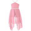 RUNQHUI Big Girls Off Shoulder Sequin Romper Dress Dance Party Pageant Chiffon Wedding Birthday Maxi Gown Pink 8 Years view 1