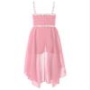 RUNQHUI Big Girls Off Shoulder Sequin Romper Dress Dance Party Pageant Chiffon Wedding Birthday Maxi Gown Pink 8 Years view 2