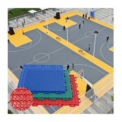 CXKJP Outdoor Basketball Court Modular Interlocking Floor Tiles, Weatherproof Large Plastic Splice Floor Sports Mat (Color : Blue, Size : 10PCS)