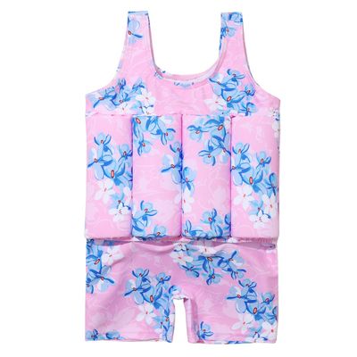 AWIBMK Kids Boys Girls One-Piece Sleeveless Floatation Swimsuit Float Suit Baby Lovely Print with Adjustable Vest Buoyancy Bathing Suit Swimwear Swim Rose Butterfly 4 18-24 Months