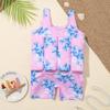 AWIBMK Kids Boys Girls One-Piece Sleeveless Floatation Swimsuit Float Suit Baby Lovely Print with Adjustable Vest Buoyancy Bathing Suit Swimwear Swim Rose Butterfly 4 18-24 Months view 2