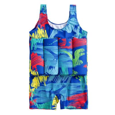 AWIBMK Kids Boys Girls One-Piece Sleeveless Floatation Swimsuit Float Suit Baby Lovely Print with Adjustable Vest Buoyancy Bathing Suit Swimwear Swim Blue Dinosaur 1 18-24 Months