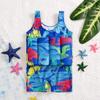 AWIBMK Kids Boys Girls One-Piece Sleeveless Floatation Swimsuit Float Suit Baby Lovely Print with Adjustable Vest Buoyancy Bathing Suit Swimwear Swim Blue Dinosaur 1 18-24 Months view 2