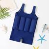 AWIBMK Kids Boys Girls One-Piece Sleeveless Floatation Swimsuit Float Suit Baby Lovely Print with Adjustable Vest Buoyancy Bathing Suit Swimwear Swim Dark Blue Dinosaur 18-24 Months view 3