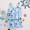 AWIBMK Kids Boys Girls One-Piece Sleeveless Floatation Swimsuit Float Suit Baby Lovely Print with Adjustable Vest Buoyancy Bathing Suit Swimwear Swim Blue Excavator 18-24 Months view 2