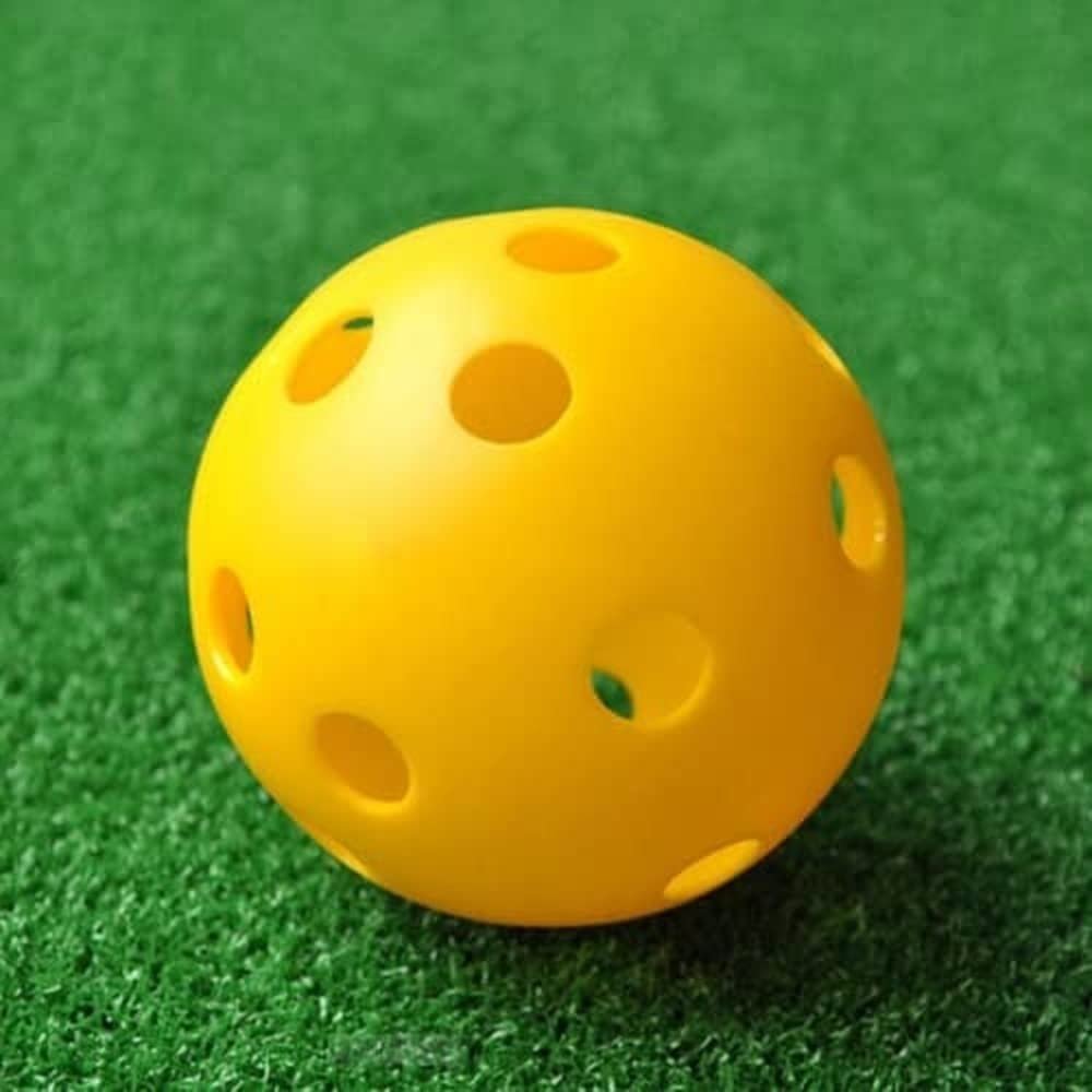 50 Pcs Golf Training Balls Plastic Airflow Hollow with Hole Golf Balls Outdoor Golf Practice Balls Golf Accessories (50 pcs Random Colors)