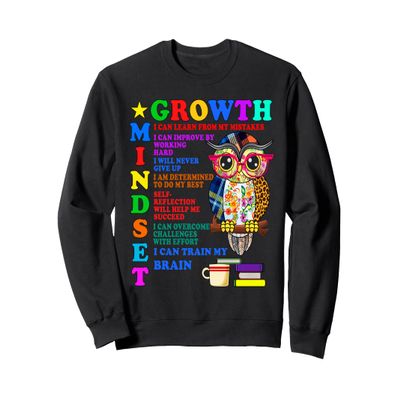 Growth Mindset School Counselor Postive Message Teacher Owl Sweatshirt