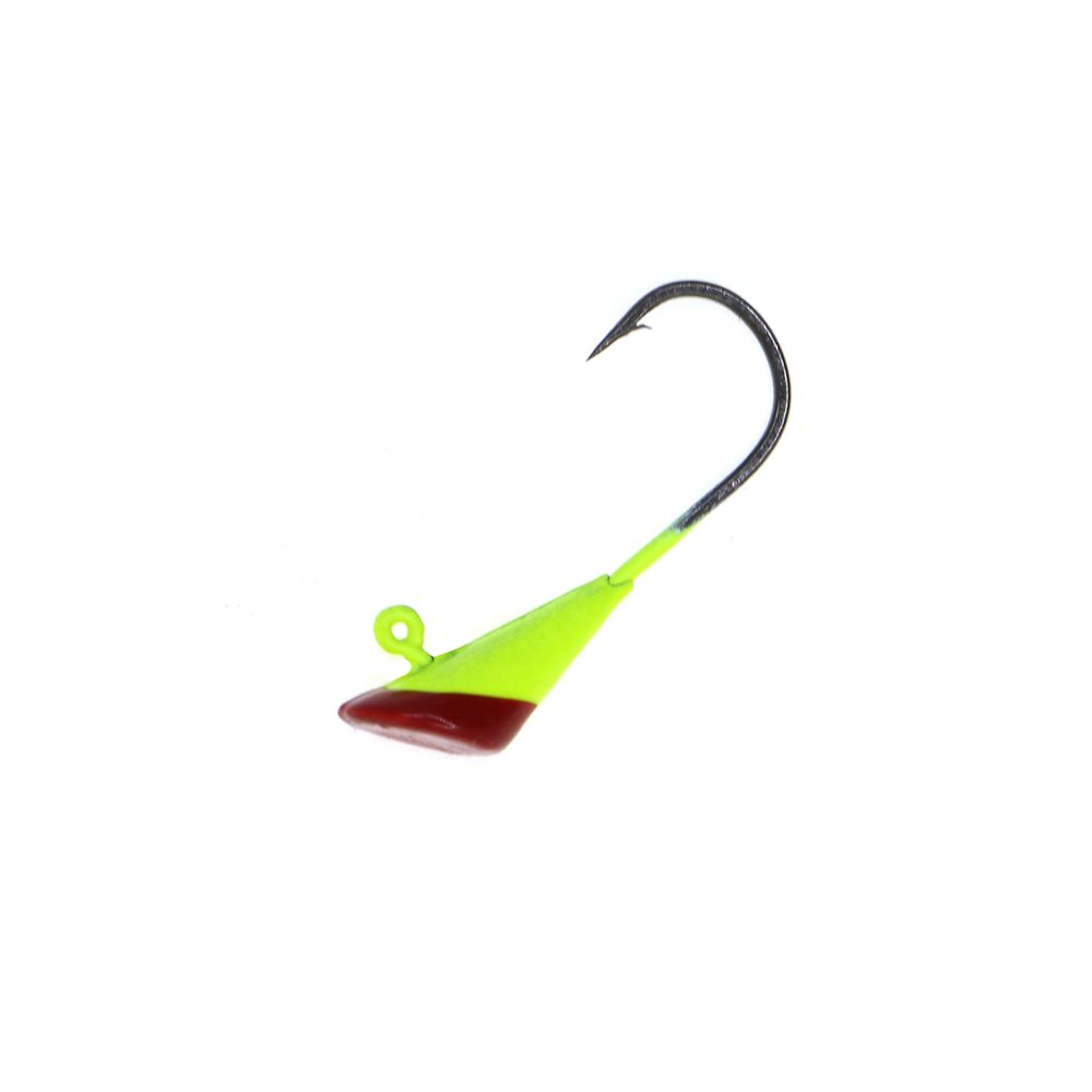 Temorah Shad Darts Jig Heads (1/4 OZ 50PCS, Red/Chartreuse)