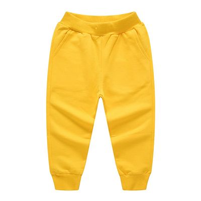 RUKOSU Toddler Baby Boy's Pull On Cotton Jogger Pants Stretch Knit Pants Infant Girls Athletic Sweatpants Bottoms Yellow 4T