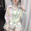 XIEHC Cycling Clothing Women, Rainbow Sunscreen, Chiffon Long Sleeve Shirt, Green, S,Running Hiking Light Jackets view 2