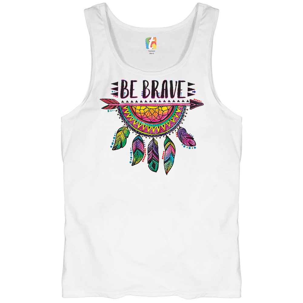 Be Brave Dream Catcher Tank Top Dean Russo Motivation Yolo Men's Top White Small
