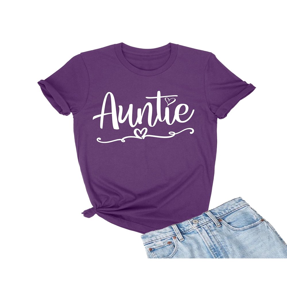 3X-Large Purple Mens Auntie Heart Cute Fashion Aunt Gift Idea T-Shirt