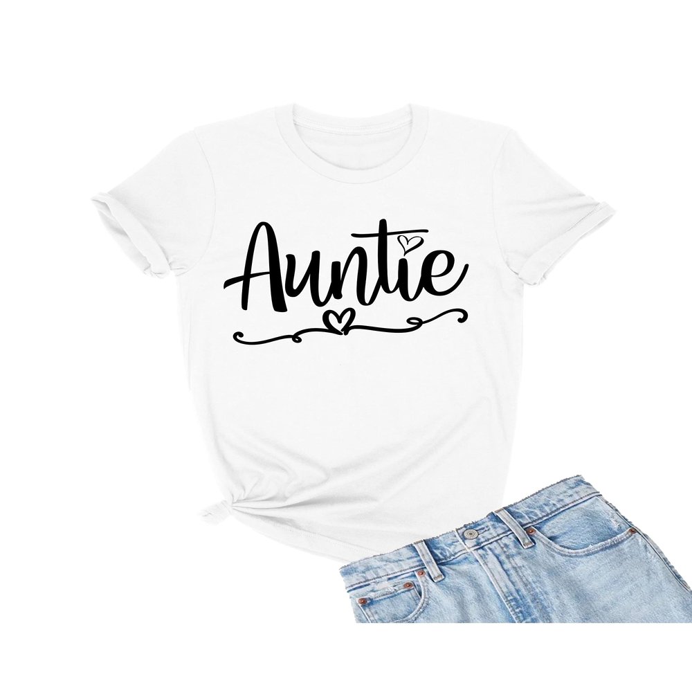 XX-Large White Mens Auntie Heart Cute Fashion Aunt Gift Idea T-Shirt