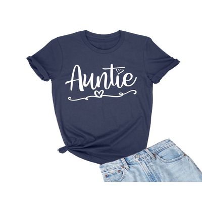 3X-Large Navy Blue Mens Auntie Heart Cute Fashion Aunt Gift Idea T-Shirt