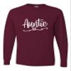 3X-Large Maroon Mens Auntie Heart Cute Fashion Aunt Gift Idea Long Sleeve T-Shirt view 2