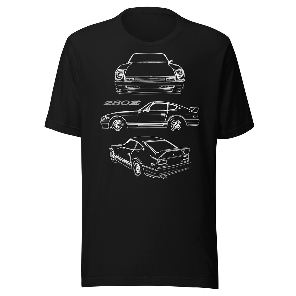 1978 Datsun 280z Vintage JDM Tuner Collector Car Short-Sleeve Unisex T-Shirt Black
