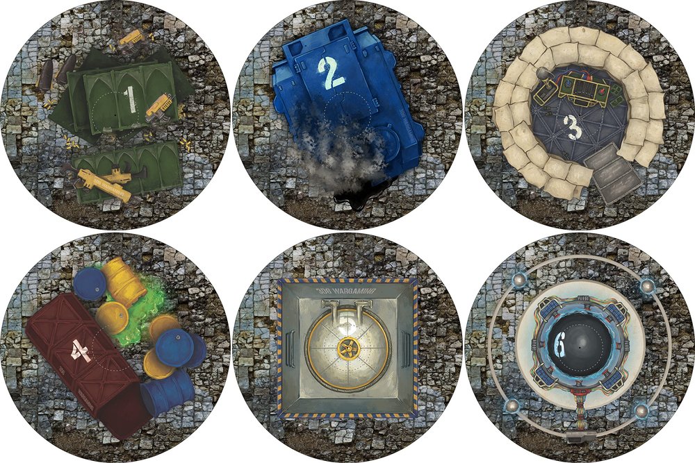 40K Neoprene Objective Markers - Sci Fi - Stone Road